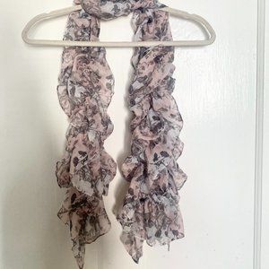 Ruffled Floral Scarf
